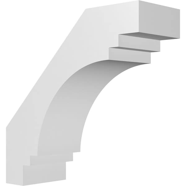 Ekena Millwork 3-in. W x 8-in. D x 8-in. H Pescadero Architectural Grade PVC Knee Brace BRCP03X08X08PEC - main
